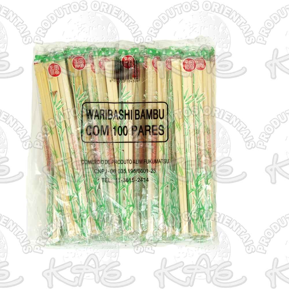 Hashi Bambu Fukumatsu Embalagem Plástico 100 Pares - Caixa Com 30 Pacotes