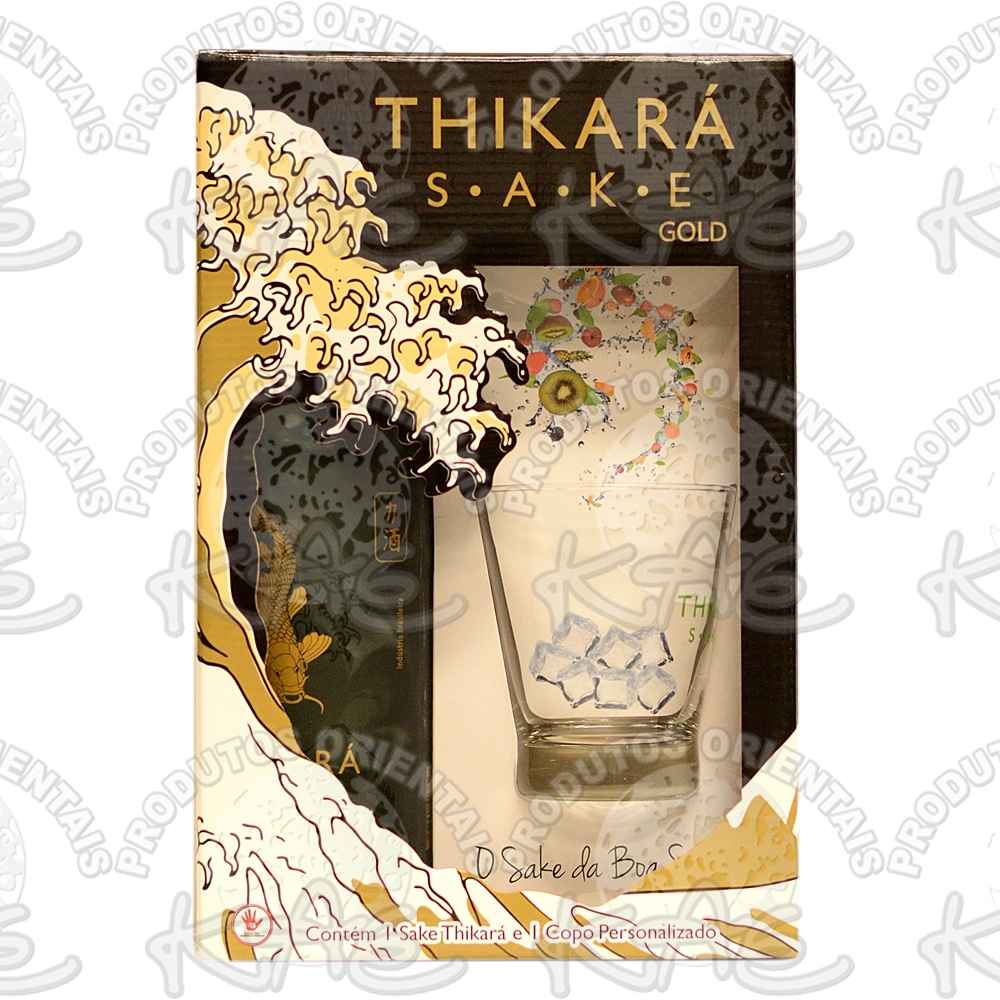 Kit Sake Thikara Gold com Garrafa 745ml + Copo 335ml
